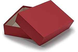 ‎NEUSER PAPIER Hochwertige Aufbewahrungs- und Geschenkboxen - 1 Stück - DIN A4 - Dunkelrot (Rot) bezogen - 302 x 213 x 70 mm