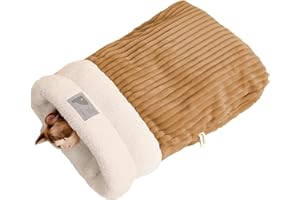 LSYZHX Cat Sleeping Bag, Soft Comfortable Cat Winter Sleeping Bag for Dogs and Cats Up to 12 Pounds (Brown)