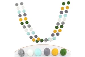 BANTI Filzkugeln Girlanden Bunte Pom Poms Girlanden 2m Lang 24 Filzball Girlande für Wand Party Dekor Christbaum Schmuck(2 Stück)