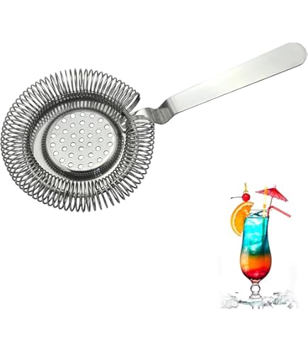 Colino Da Cocktail In Acciaio Inox - Set Di 2 Pezzi Per Bar E Casa | Filtro Per Bevande Con Setaccio - Foto 5