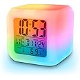 COFIEX Smart Digital Alarm Clock with 7 Color Changing LED, Date, Time, and Temperature Display - Magic Digital Calendar, Timer, Light Operated - Ideal for Bedroom, Office, or Travel