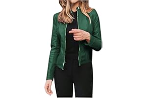 Fulidngzg Chaqueta Bomber Mujer: Chaqueta Otoño Punk Ajustado Polipiel Abrigo Invierno Casual Bomber Con Cremallera Elegantes Chaqueta Piel Marron Militar Chaqueta De Cuero Chaqueta Bomber Ligeras