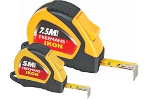FREEMANS IKON 5m:19mm and 7.5m:25mm Measuring Tape (2 PACK)