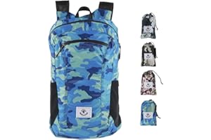 4Monster Faltbarer Rucksack Ultra Leicht, Unisex Tagesrucksack Outdoor, Wasserdichter Wanderrucksack für Camping Wandern Reisen Sport Klettern Radfahren (Marineblau, 24L)