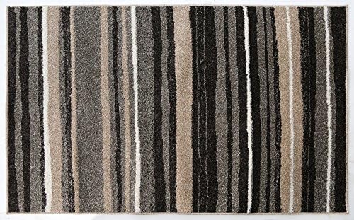RIO POLYPROPHYLENE LARGE MODERN STYLISH 150CM X 210CM BROWNN BEIGE WHITE STRIPE RUG