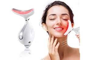 PELCAS Masajeador facial Antienvejecimiento Masajeadores Faciales de Cuello Ojos, 3 Modos, 45 ℃ Calor de Radiofrecuencia Facial para Tensar y Levantar la Piel, Reductor de Papada Recargable por USB