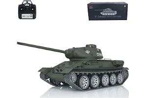 wheelfun 1/16 HengLong infraröd strid RC-pansarvagn T34-85 med 360° roterande torn, metallöverväxlar & BB-Airsoft-skottfunktion