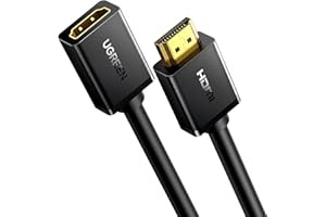 ‎UGREEN UGREEN Przedłużacz HDMI, 4K@60Hz Kabel przedłużający HDMI męski na żeński 18 GB/s, 3D, HDR, ARC, Ethernet, kompatybilny z TV Stick, Roku, Chromecast, Blu-Ray, Xbox One, PS4, Switch, 1 m