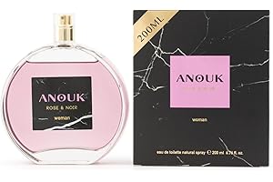 ANOUK - Rose & Noir 200 ml, Colonia Mujer, Perfume Formato Spray, Eau de Toilette Natural y Femenina, Aroma Dulce y Floral, Fragancia Fresca, Delicada y de Larga Duración