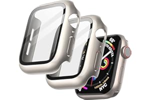 JETech Etui z Ochraniacz Ekranu dla Apple Watch SE 3/2/1 (2025/2022/2020) / Series 6 5 4 40mm, Ochrona Case, Wbudowana Folia Szkło Hartowane Film Wysoka Czułość, 2 Sztuki (Księżycowa Poświata)