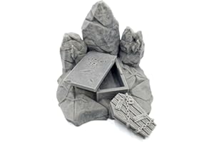Q P QUALITY PRINTING 3D QP3D Fantasy Grave Rocks - rozproszona sceneria terenowa na blat i RPG 28-32 mm miniatury gry wojenne, rekwizyty DnD i D, nadruk 3D i do malowania