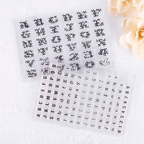 calistouk Blume Buchstaben Zahlen Muster Transparent Gummi Stempel Seal DIY Album Craft Scrapbooking Dekoration? Simple - 6