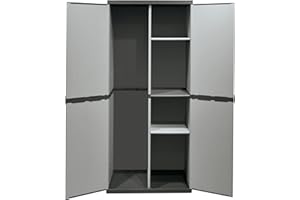 Mongardi W2010 Porte Plastique, balais, Armoire d'extérieur, PVC et polypropylène, Noir/Gris, Unique