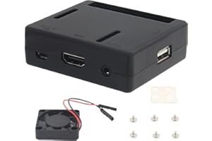 eleUniverse Custodia per Raspberry Pi 3A+, custodia in ABS con ventola di raffreddamento compatibile con Raspberry Pi 3 modello A+ Plus/Raspberry Pi 1 modello A+