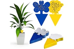 FANXIYA 48 Piezas Trampa de Moscas Enchufables Trampas Cromaticas Protección de Los Pulgones Mosquito, Moscas de Hoja y Alimañas para Plantas (Amarillo + Azul)