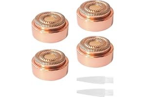 BEEHUG 4 Pcs Rose Gold Facial Hair Remover Replacement Heads Compatible with Finishing Touch Flawless Gen 2, Gentle and Effective Facial Hair Removal Tool for Women for Daily Use (Includes Cleaning Brush)