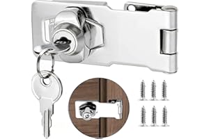 Litensh Cerradura de cerrojo para puerta con diferentes llaves, Cierre de Hebilla Candado cerradura de cajón y armario, cerrojo con llave, cerradura con llave para gabinete, muebles 2.5 pulgadas