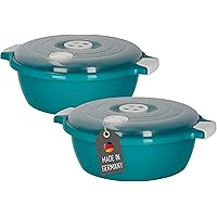 MIJOMA Mikrowellenschüsseln 3-teilig Mit Deckel - 0,5L 1L 2L Stapelbar & Spülmaschinengeeignet