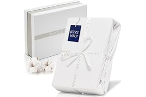 ‎KALEA KALEA Luxus Spannbettlaken 180x200cm - 200x200cm - Schlafen wie auf Einer Wolke - Bettlaken aus Jersey Bio Baumwolle auch für Boxspringbett bis 30 cm Höhe - Erholsamer Schlaf Dank OEKOTEX-BSCI-GOTS