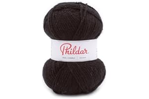 Phildar - Pelote de Laine Phil Charly - Laine à Tricoter - 100% Acrylique - Aiguille n°4 - Couleur Noir