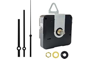 DEEWISH – Mécanisme d'Horloge Quartz Silencieux à Piles, Remplacement pour Horloges Murales, mecanisme horloge murale, Kit de Réparation Idéal pour DIY et Décoration, Aiguilles Noires A