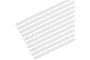 M METERXITY 20-Pack Round Plastic Bars Rods, 2mm x 250mm ABS Smooth Plastic Tube Rod for DIY Craft Sticks/Sand Table Model/Scene Making, Easy to Cut and Paint[White]