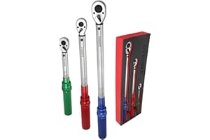 UYECOVE Torque Wrench Set 1/4 5-25Nm, 3/8 20-120Nm, 1/2 40-220Nm, 72 Tooth Dual-Direction Reversible Click Torque Wrenches for Bike Motorcycle, Car, Truck