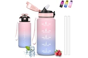 GRSTA Borraccia Bambini, Borraccia 500 ml, Borracce con Cannuccia, Senza Perdite, Water Bottle Motivazionale, Facile da Trasportare, Bottiglia Graduata, Con Slogan Motivazionale, per Scuole, Ciclismo, Yoga