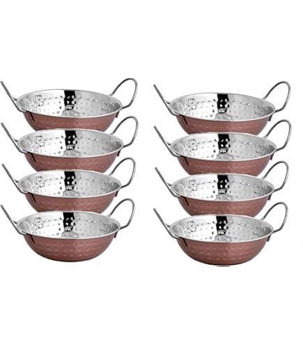 Ciotola Handi Biriyani In Rame E Acciaio - Doppia Parete 18cm Per Cibi Caldi E Freddi - Foto 3