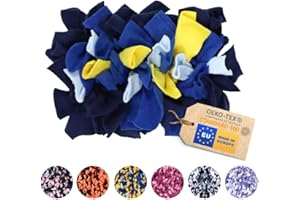 MIMIKO Pets - Mata węchowa dla psa i kota | XS (17x28 cm) Chabrowy-żółty | Zabawki interaktywne dla psów | Mata do karmienia, nadająca się do prania | Mata edukacyjna w rozmiarach XS - XXL