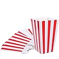 Popcorn Boxes Paper Popcorn Bags Holder White Red Striped Pack of 24