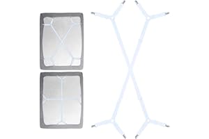 Navani Bed Sheet Clips For Bedding | Fitted Bed Sheet Straps Clips Holder | Bed Sheet Grippers Suspenders | Bed Scrunchie UK | Bed Sheet Fasteners Grippers | Mattress Sheet Clips Straps | 2pcs White