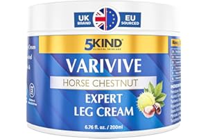5KIND CLINICAL SKINCARE 5Kind Varivive Horse Chestnut Expert Leg Cream 200ml (Formally Varicose Veins Cream) - with Zinc, Arnica & Avocado Oil - Improve Appearance & Feel Over Time - Varicose Veins Treatment for Legs