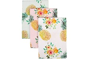 Cotton Carnival Tea Towels, Printed Kitchen Dish Cloth, 100% Ring Spun Cotton Tea Towels, Super Absorbent Dish Towels of Size 17.7 X 27.5 in Pineapple Printed Ultra Soft Kitchen Towels Set of 3