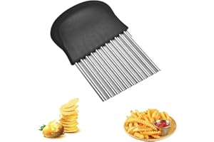 HKBTCH Wellenschneider, Pommes Wellenmesser, Edelstahl Kartoffel Gemüsehobel, Kartoffelschneider Frites Chips Riffelmesser für Gemüse Obst Salat Kartoffel Schneiden Wellenschnittmesser
