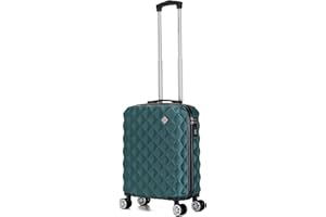 Preston Morgan 55x40x20cm Ryanair Priority Cabin Suitcase, Inc for EasyJet, Jet2, Hardshell Lightweight Small Suitcase with Built-in Cup Holder 4 Wheels and Built-in TSA Lock (Forest Green, 44Liter)