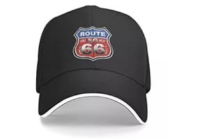 KRYDN Baseballkappen für Männer und Frauen Historische Route 66 Baseballkappe Hip Hop Männer Frauen Einstellbare Mutter Straße Amerika Highway Papa Hut Herbst Weihnachts- und Neujahrsgeschenke