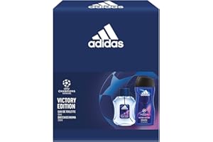Adidas, Confezione Regalo Uomo UEFA Champions League Victory Edition, Eau de Toilette 50 ml e Gel Doccia Bagnoschiuma 3in1 250 ml