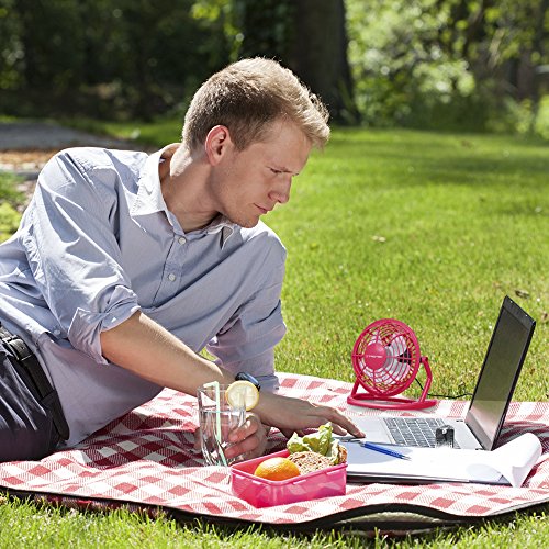 TROTEC TVE 1P Mini USB Ventilator / Fan / Lüfter Raspberry Pink, geräuscharm mit An/Aus-Schalter, 360° Neigungswinkel, ideal für Schreibtisch Laptop Notebook, oder unterwegs (pink) - 6