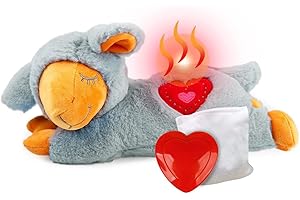 ALL FOR PAWS Little Buddy Heart Beat Sheep, juguete para cachorros con latido del corazón, juguete de entrenamiento para perros para separación, alivio de la ansiedad, ayuda conductual para mascotas