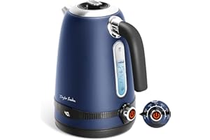 Taylor Swoden Sinbad - Hervidor de agua de 1,7 l, 2200W. Diseño retro, temperatura ajustable, pantalla LED con visualización de temperatura, función mantener temperatura. Libre de BPA, color azul