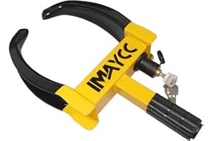 IMAYCC Parkkralle Radkralle Anhängerschloss mit 10Loch Verstellung und Kupferkern Sicherheitsschloss,Hohe Beanspruchung Wegfahrsperre Radschloss für19–32CM Breite Reifen Wohnwagen,Wohnmobil