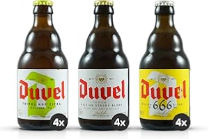 Duvel Bier Set 12 x 0,33l mit 3 verschiedenen Sorten, je 4 Biere Duvel, Duvel 6,66 & Duvel Tripel Hop