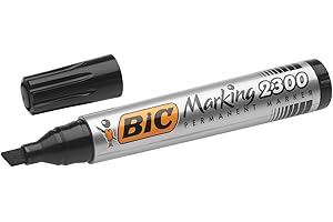 BIC Lot de 3 Marqueurs Permanent MARKING 2300 Pte Biseau Large Noir