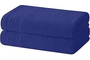 Degrees Home – Set mit 2 Handtüchern – Badetücher – 100 % Baumwolle – 480 g/m2 – 100 x 50 cm - MARINE