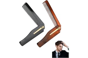 QTKSCEADLNCE 2 Stück Kamm Männer Klappbar, Klappbarer Kamm für Männer faltbarer Haar- und Bartkamm tragbarer Mini-Klappkamm antistatischer Taschenkamm für Bart- und Haarpflege, ideal für Reisen und Alltag