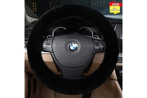 Sisha-A Wool Car Steering Wheel Cover 100% Natural Wool Steering Wheel Protector, Fluffy Warm Durable and High Elasticity Suit for Steering Wheel Size 14.5-16 inches