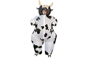 Arokibui Inflatable Cow Costume Blow up Costume Cosplay Party Festival Halloween Parade Carnival Suit Jumpsuit