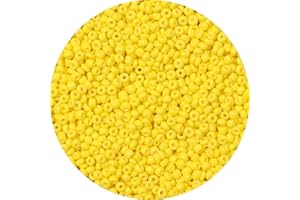 GKELALY 4mm Seed Beads for Jewellery Making, 2000Pcs 6/0 Pony Beads Glass Beads for Bracelet Making, Yellow Beads for DIY Necklace Earring, Handcraft Beads Bulk