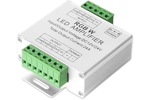 BTF-LIGHTING Ruban LED CCT RGB RGBW 4 canaux Contrôleur Amplificateur de Signal pour 2 broches 3 broches 4 broches 5 broches DC12V/DC24V Max 24A Bande LED 5050SMD pour Projets LED de longue durée